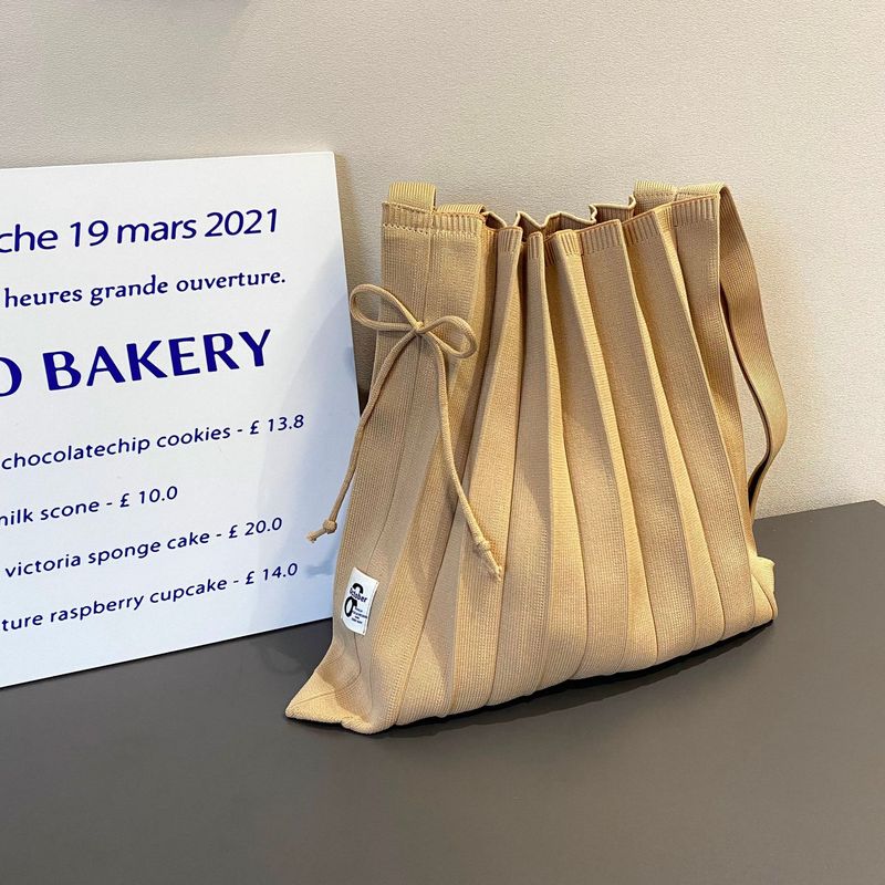 Borsa a tracolla coordinata da donna, in maglia tinta unita, per tutti i giorni, in stile macaron, fresca primavera e autunno_voghion.com