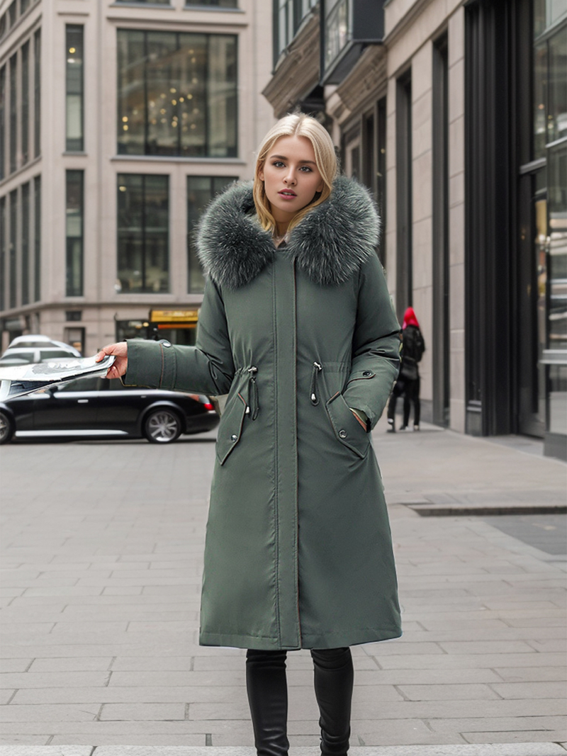 Women's one dress three wear pie overcome detachable long fashion Korean version plus cashmere warm Warm jacket jacket tooling quilts_voghion.com