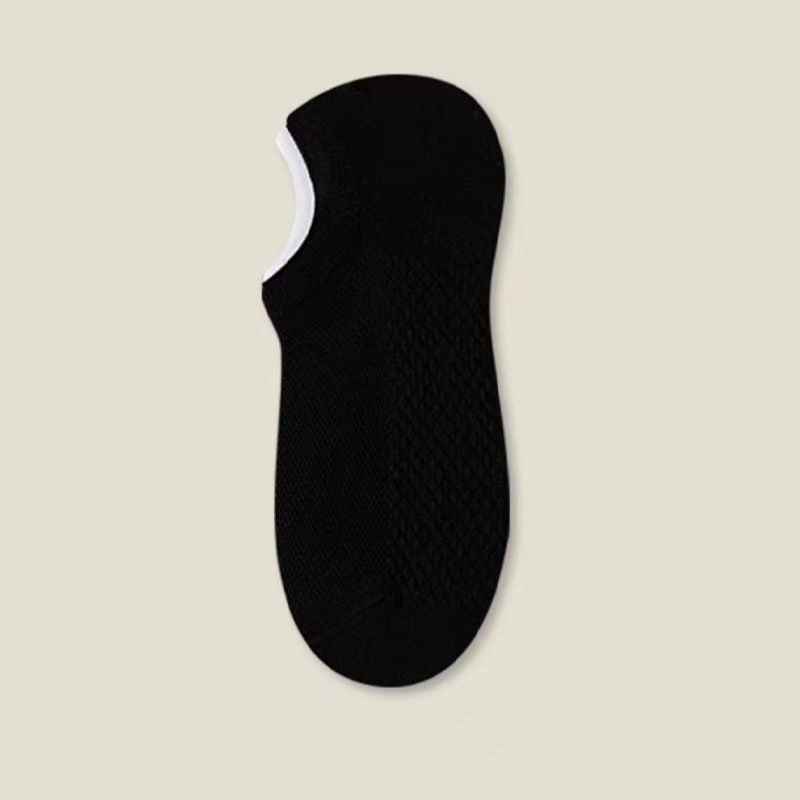 2025e Summer Low-Cut Invisible Non-Slip No Show Breathable Sweat-Absorbing Solid Color Sports Casual Men's Short Socks_voghion.com