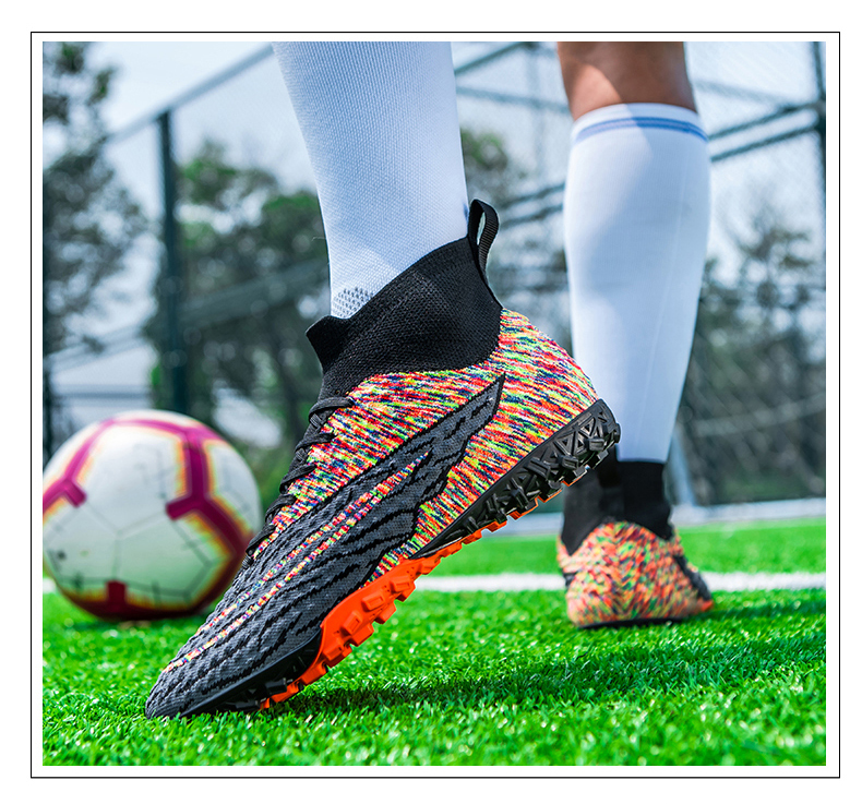 Vīriešu futbola apavi iekštelpu sportam, treniņu apavi, profesionāli apavi, neslīdoši, futzāla lidojoši, austi TF/FG apavi._voghion.com