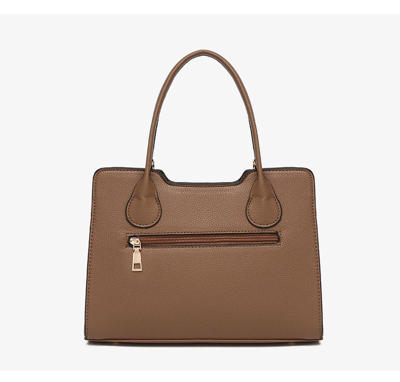 Ensemble de sacs bandoulière tendance pour femme - Sac à main bandoulière 3 pièces en cuir PU avec fermeture éclair, design multi-compartiments, coloris noir/marron foncé_voghion.com