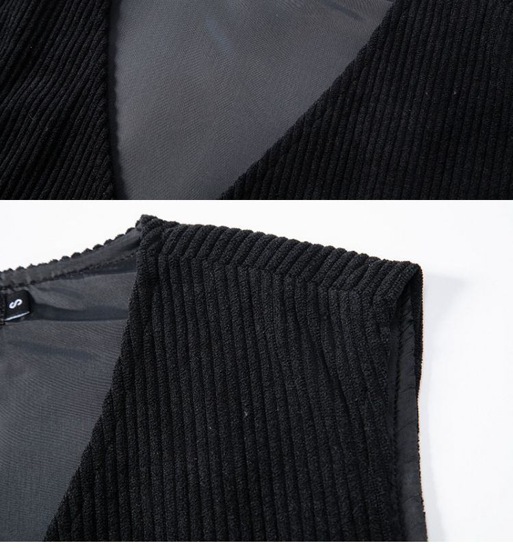 2025 New Men's Corduroy Business Fabric Retro Suit Vest_voghion.com