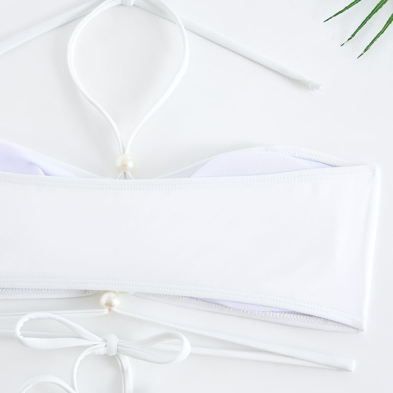 Maillot de bain trois pièces pour femme, nouvelle collection, sexy, décolleté en V, jupe portefeuille en mousseline de soie_voghion.com