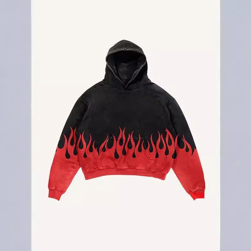 Abbigliamento maschile 2024 vendita calda transfrontaliera nuova moda marchio fiamma teschio 3d stampato felpa unisex pullover con cappuccio_voghion.com