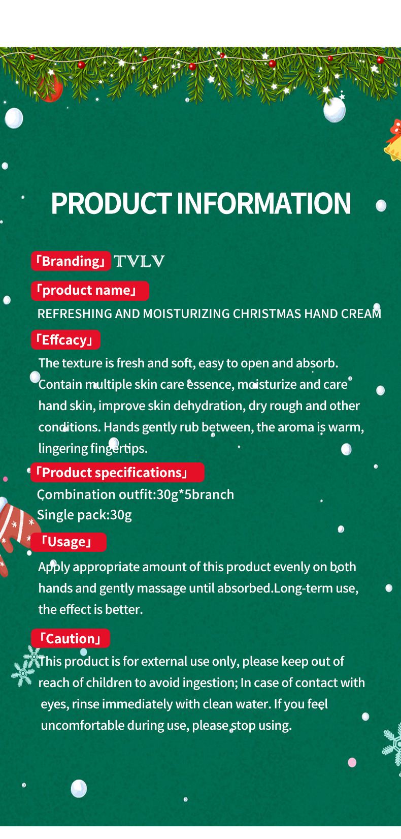 Handcreme Weihnachten Neujahr Feuchtigkeitsspendendes Handcreme-Set Handpflege_voghion.com