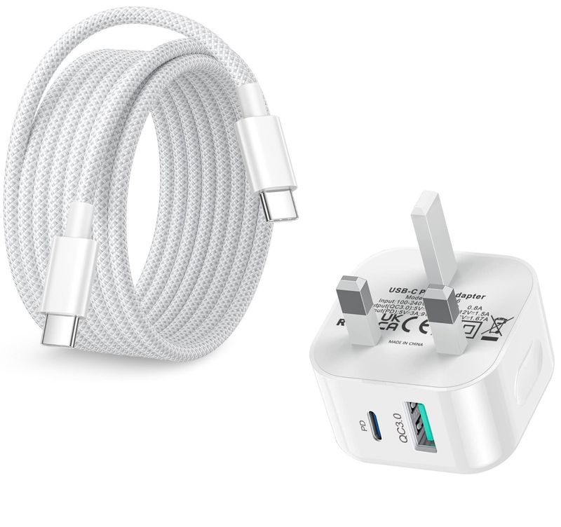 Fast Wall Plug 20W USB C Charger 100W Cable For IPhone 16 15 16 Pro Max 16 Plus_voghion.com