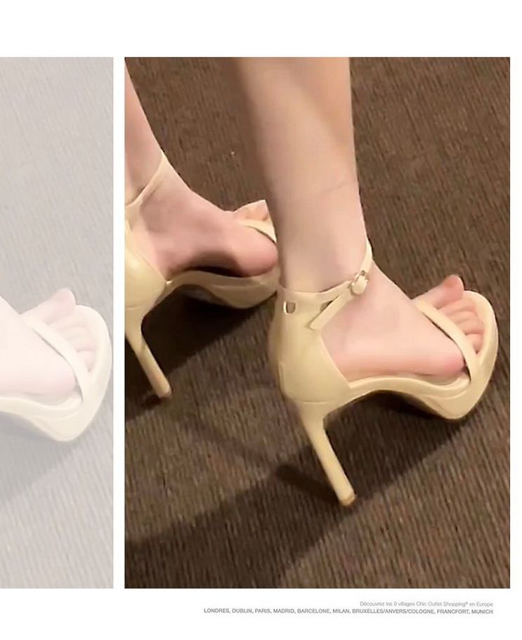 Women's Sexy Strappy High Heel Sandals With Ankle Strap - Ultra High Stiletto Heels & Platform - Sizes 34-40 Waterproof Platform Versatile_voghion.com