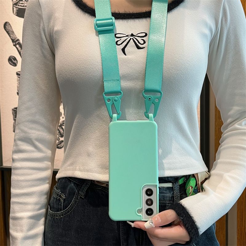 Étui de téléphone à bandoulière pour Samsung Galaxy A16 A06 A55 A15 A05 A05S A35 A25 Coque arrière en silicone TPU souple_voghion.com