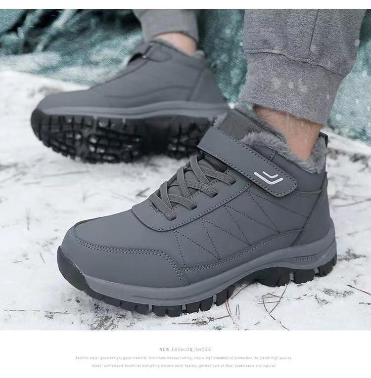 Nuovi stivali da neve alti da uomo, da esterno, con suola spessa, casual, invernali, foderati in pile, caldi, in cotone_voghion.com