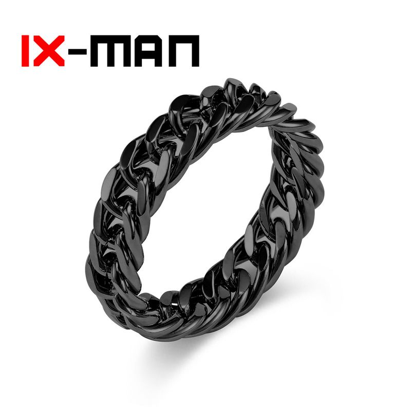 Minimalist Style Double Woven Cuban Chain Ring Unisex Niche Personality Jewelry_voghion.com