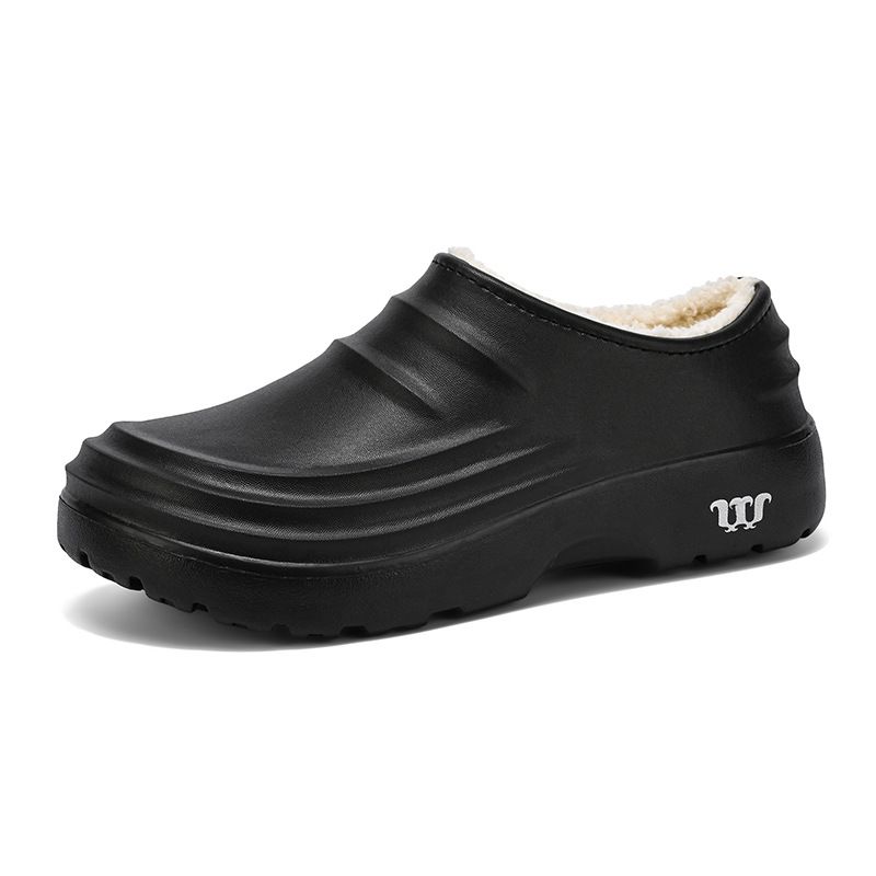 Chaussures de cuisine chaudes et imperméables en coton pour homme, chaussures de travail de protection avec aspect verni_voghion.com
