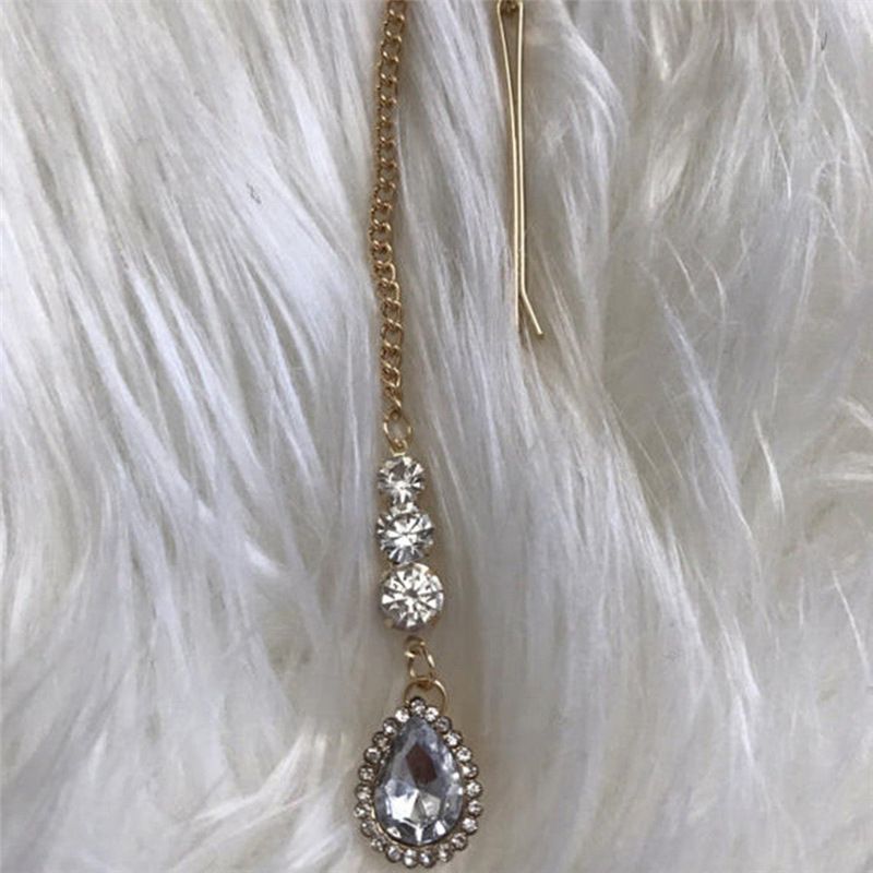 Boemski stil tekuće kapanje modni svestrani mladenka rhinestone dodaci za čelo lančić za kosu_voghion.com