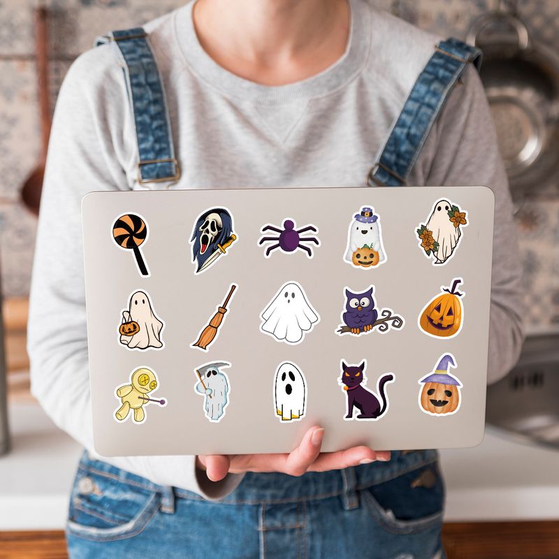Stickers 100 Cute Halloween Graffiti Stickers For Cups, Computers, Luggage, Waterproof Decorative Stickers_voghion.com