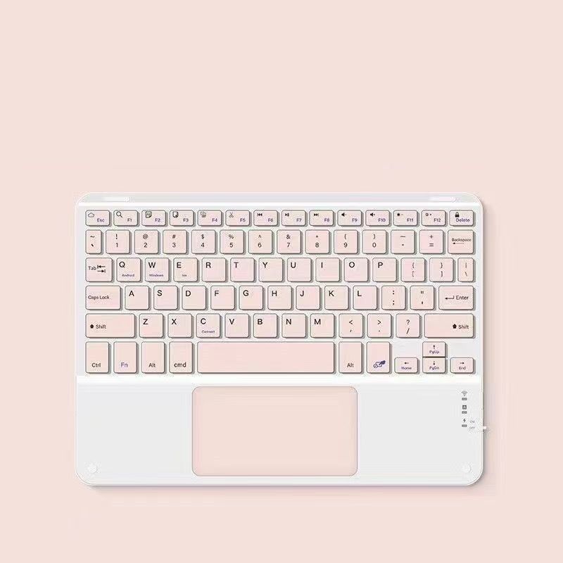 Evrensel Kablosuz Şarj Edilebilir Dokunmatik Klavye, Android Windows iOS Tablet için Kare Tuş Takımı Bluetooth Klavye Dokunmatik Yüzey_voghion.com