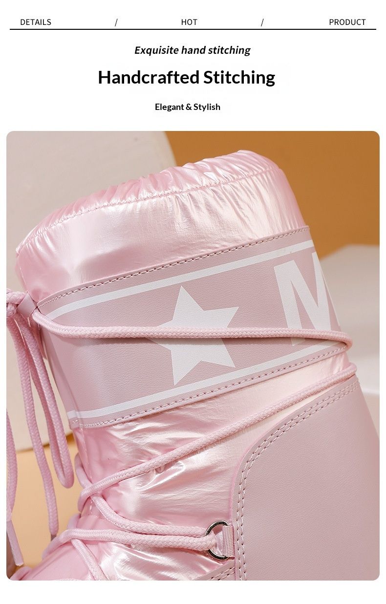 Voyage Walking In Series Cross-Border Trade Space For Women Winter Travel Ski Waterproof Non-Slip Mid-Calf Snow Boots_voghion.com