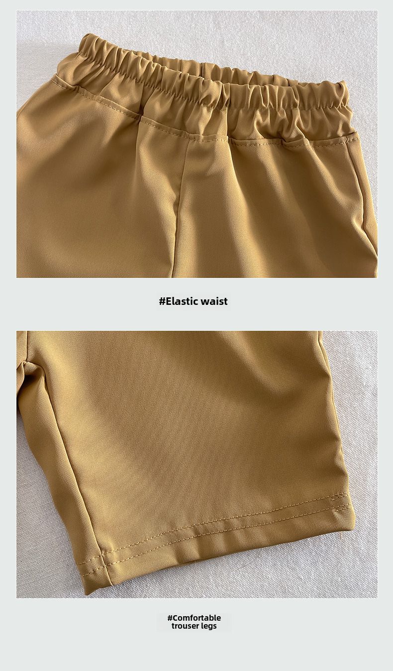 Set di magliette estive per bambini Set di pantaloncini a maniche corte per ragazzi Set di pantaloncini da spiaggia per bambini Maglietta in stile accademia_voghion.com