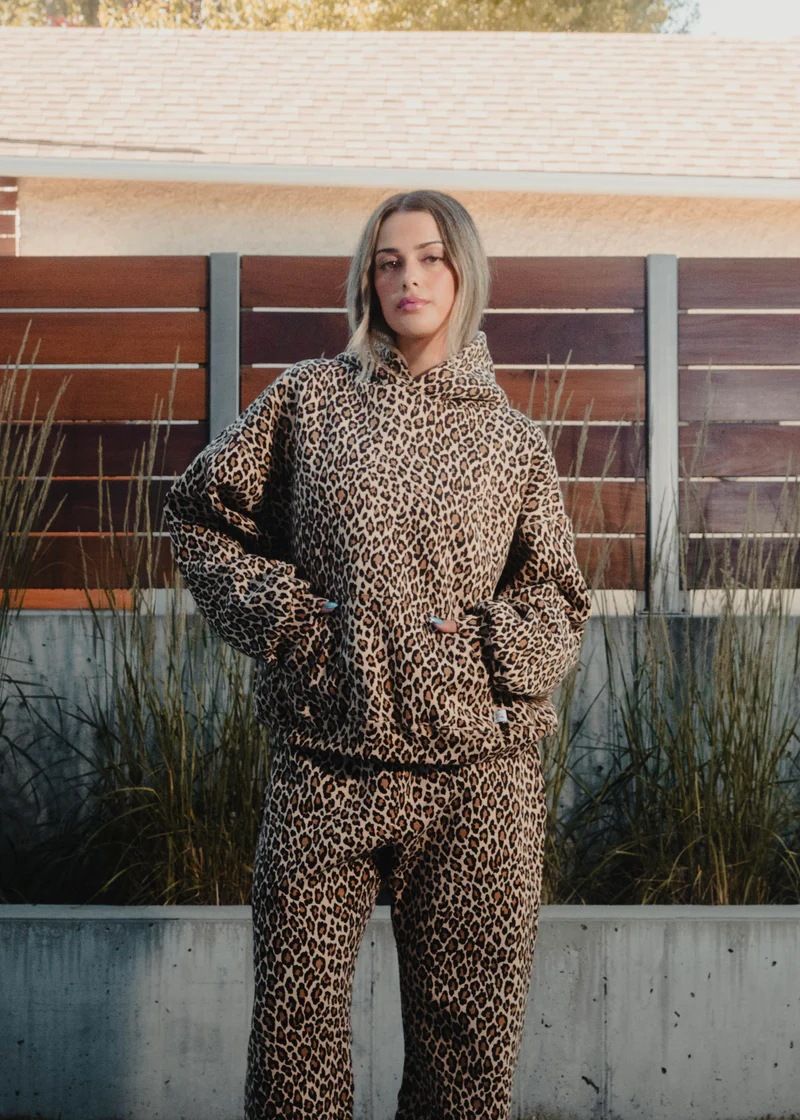 Felpa con cappuccio e cerniera stile hip hop Harajuku con stampa leopardata retrò Y2k_voghion.com