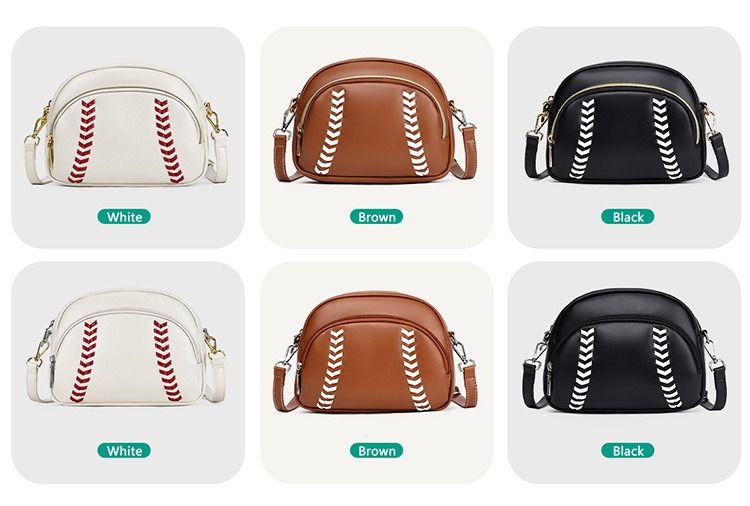 Borsa a tracolla da donna autunno e inverno 2025, in pelle, retrò, popolare, modello baseball, con cerniera, tracolla, borsa casual_voghion.com
