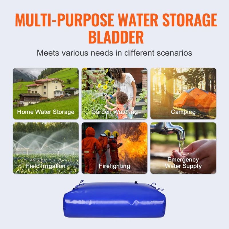 Serbatoio pieghevole da 540 litri, morbido, da 1000 litri, con grande sacca per l'acqua, contenitore per l'acqua in PVC, capacità blu_voghion.com
