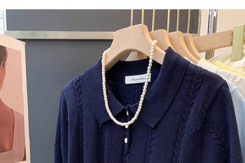 Women's Clothing Summer Ice Silk Short Sleeved Knitted Sweater For Women New Bow Embroidery Lapel Polo Shirt Chic Top_voghion.com