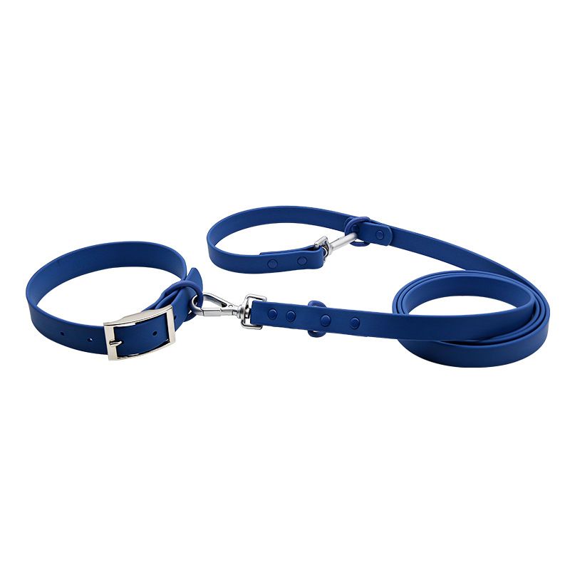 PVC-wasserdichtes Hundehalsband, weiche, silikonartige Doppelkopf-Leine für Haustiere_voghion.com