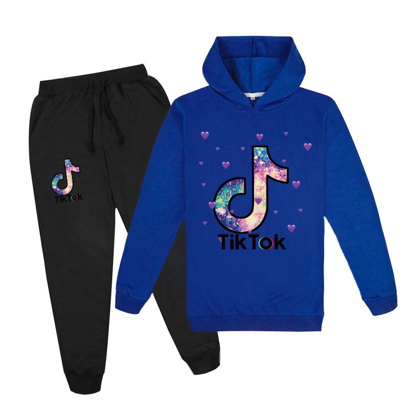 Conjunto de sudadera y pantalón deportivo Tikto para niños y niñas Y129_voghion.com