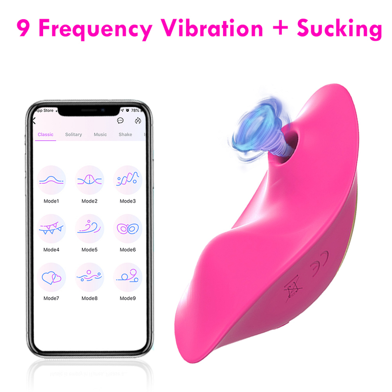 Draagbare Bluetooth vlinderzuigvibrator voor vrouwen Draadloze APP afstandsbediening Trillende slipjes Dild_voghion.com