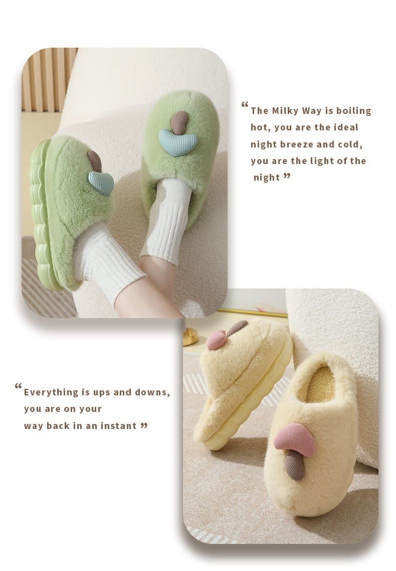 Voyage Chaussures de plage en coton original à semelle épaisse pour l'automne et l'hiver, style champignon, pour femmes et couples, antidérapantes, pour la maison, parents et enfants, en EVA._voghion.com