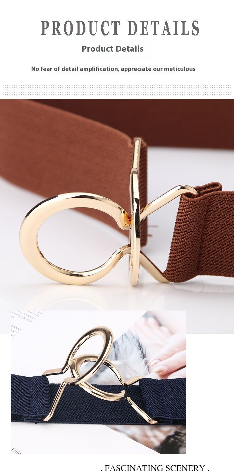 Ceinture élastique minimaliste japonaise noire à boucle unique pour robe de femme, ceinture ajustée avec boucle circulaire_voghion.com