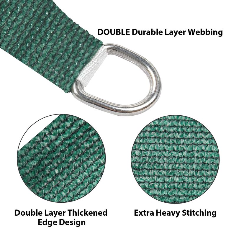 Artpuch Custom Size Dark Green Sun Shade Sail Triangle Canopy 185 GSM Durable Fabric UV Block Awning for Outdoor Patio Garden Backyard (Customized Ava_voghion.com