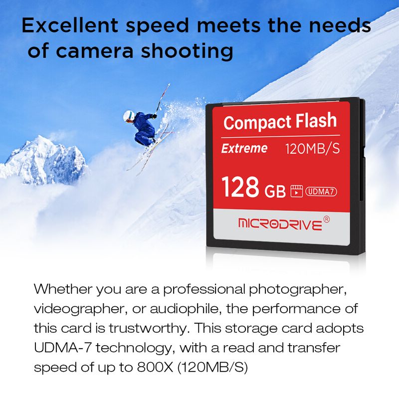Scheda CF video 4K di migliore qualità, ad alta velocità, 120 MB/s, memoria reale, Compact Flash da 256 GB, 128 GB, 32 GB, 64 GB, per fotocamera_voghion.com