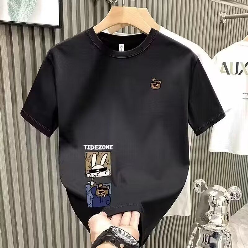 Men's Clothing Summer New Short Sleeve T Shirt Style Casual Printed T Shirt Half Sleeve Black_voghion.com