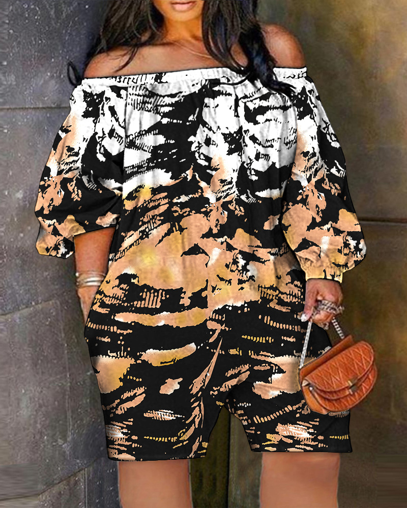 Women's one shoulder printed jumpsuit_voghion.com
