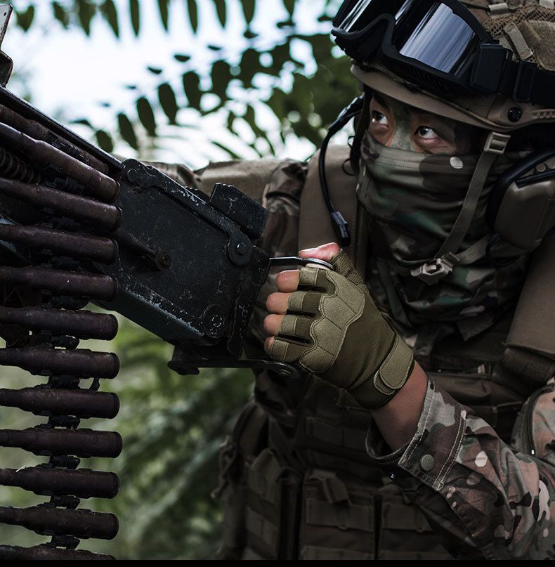 Tactical gloves for men and women 0108 half finger military fans outdoor riding anti cut fighting field training half finger paratrooper gloves_voghion.com