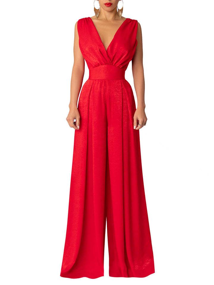 Ropa de mujer Moda Verano Nuevo Mono Delgado Cintura Alta Mono Adelgazante Pantalones Rectos de Pierna Ancha para Mujer_voghion.com