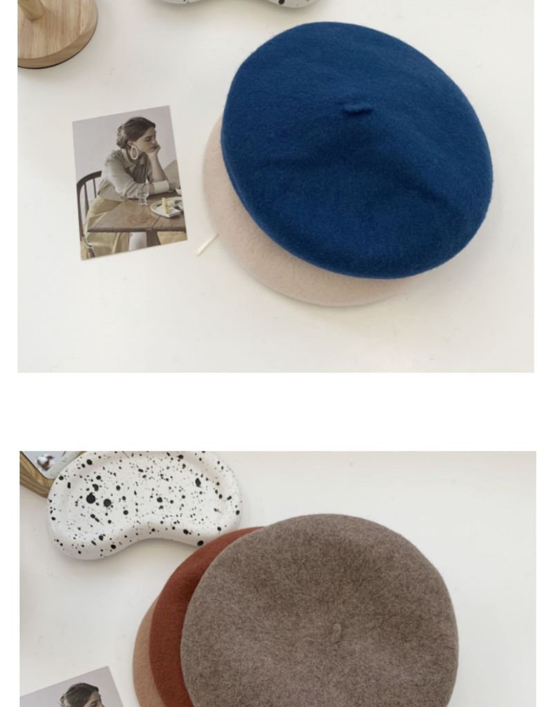 Beret Female British Vintage Autumn and Winter Japanese Wool Painter Hat_voghion.com