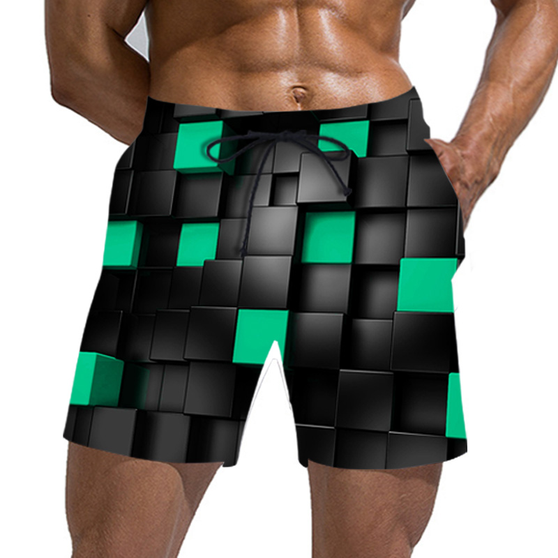 3D-Shorts, Sommer, neue, schnell trocknende Strand-Badeshorts, Herren-Hip-Hop-Shorts, Strandbekleidung_voghion.com