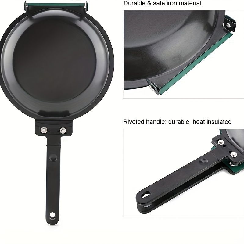 Double Sided Folding Non Stick Frying Pan, Breakfast Pan, Waffle And Cake Frying Pan, Kitchen Tools, New Kitchen Accessories_voghion.com