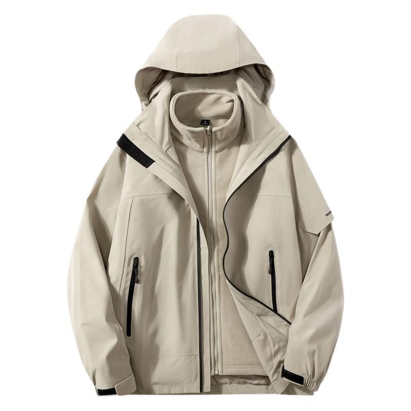 Giacca da uomo impermeabile 3 in 1 laminata per escursionismo, ciclismo, alpinismo, fodera in pile staccabile, da donna_voghion.com
