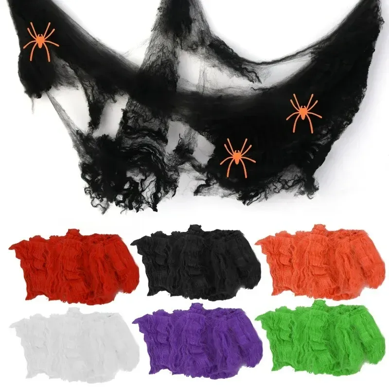 Künstliche Spinnennetz Halloween Dekoration Scary Party Szene Requisiten Weiß Stretchy Cobweb Horror Haus Home Decora Zubehör_voghion.com