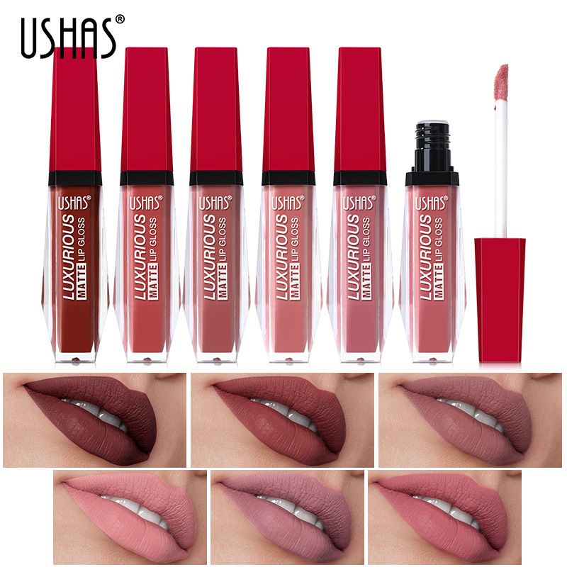 Smalto per labbra rosso liquido a colori USHAS6 per donna_voghion.com