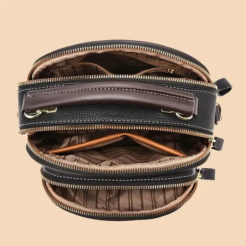Sac bandoulière réglable en cuir PU avec compartiments multiples, design léger pour un usage quotidien_voghion.com