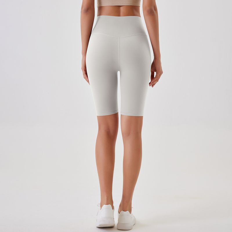Women's Clothing double-sided brushed yoga shorts without embarrassing lines, buttocks lifting and abdominal control sports running fitness pants_voghion.com