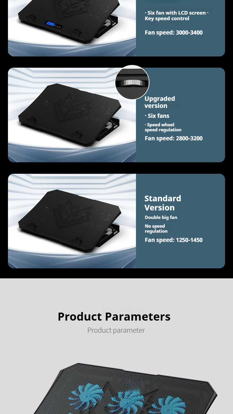 Cooler Silent Stand For 14-15.6 Inch Laptop Cooling Pad With Fan_voghion.com
