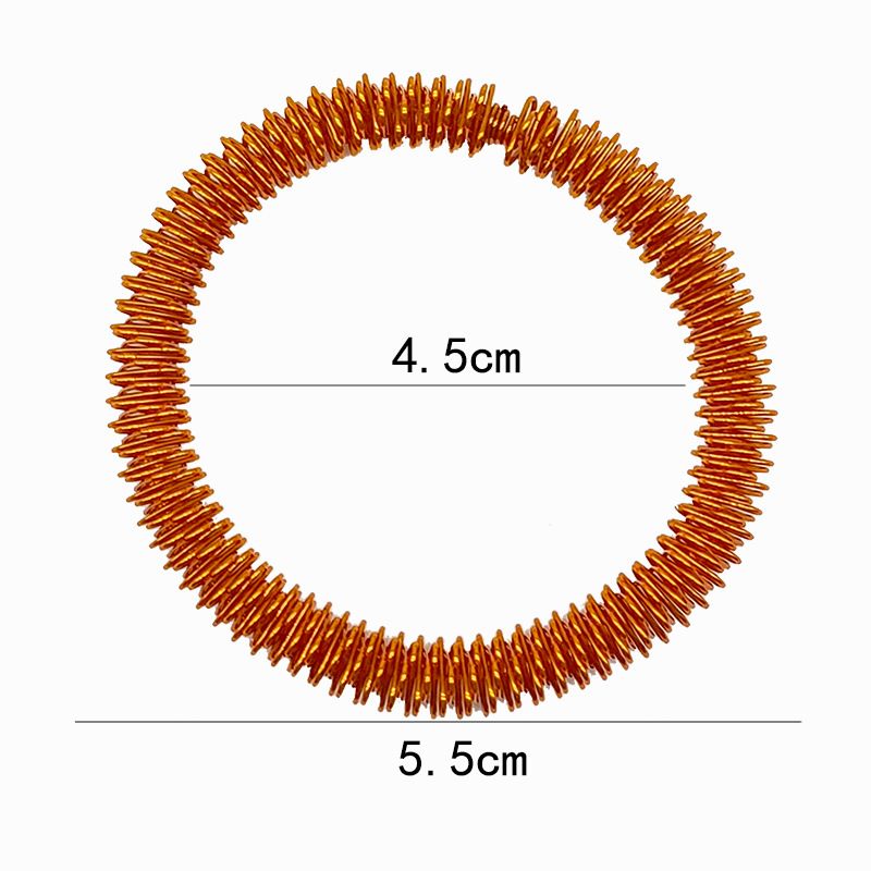 Juguetes para aliviar el estrés, masajeador de muñeca con resorte de descompresión, pulsera de resorte con forma especial, anillo de acero con resorte, juguete de metal de descompresión al por mayor._voghion.com