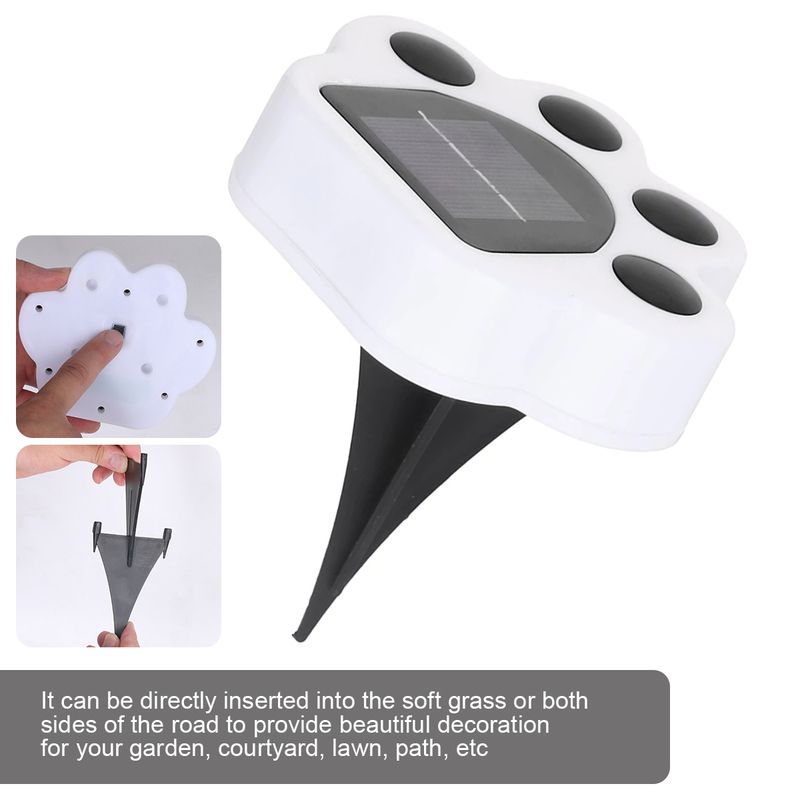 4PCS Saules ķepas gaismas dārza dekors āra ūdensizturīgs saules lāča ķepu klāja apgaismojums LED saules lampa balkona žogs dārza gaismas_voghion.com