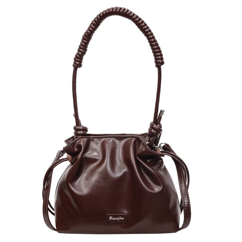 Borsa a tracolla piccola e di alta qualità per donna, 2025, nuova e versatile, con tracolla plissettata, semplice e tinta unita_voghion.com