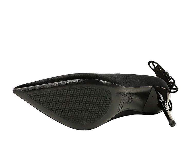 3739-H62M Koreanische Mode Vielseitig Wasser Diamant Bogen Elegant Flach Mund Dünne Ultra High Heels Einzelnen Schuhe_voghion.com