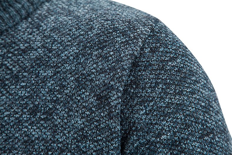 2023 autumn and winter new men's wool sweater cardigan coat sweater zipper stand collar sweater thickened top_voghion.com