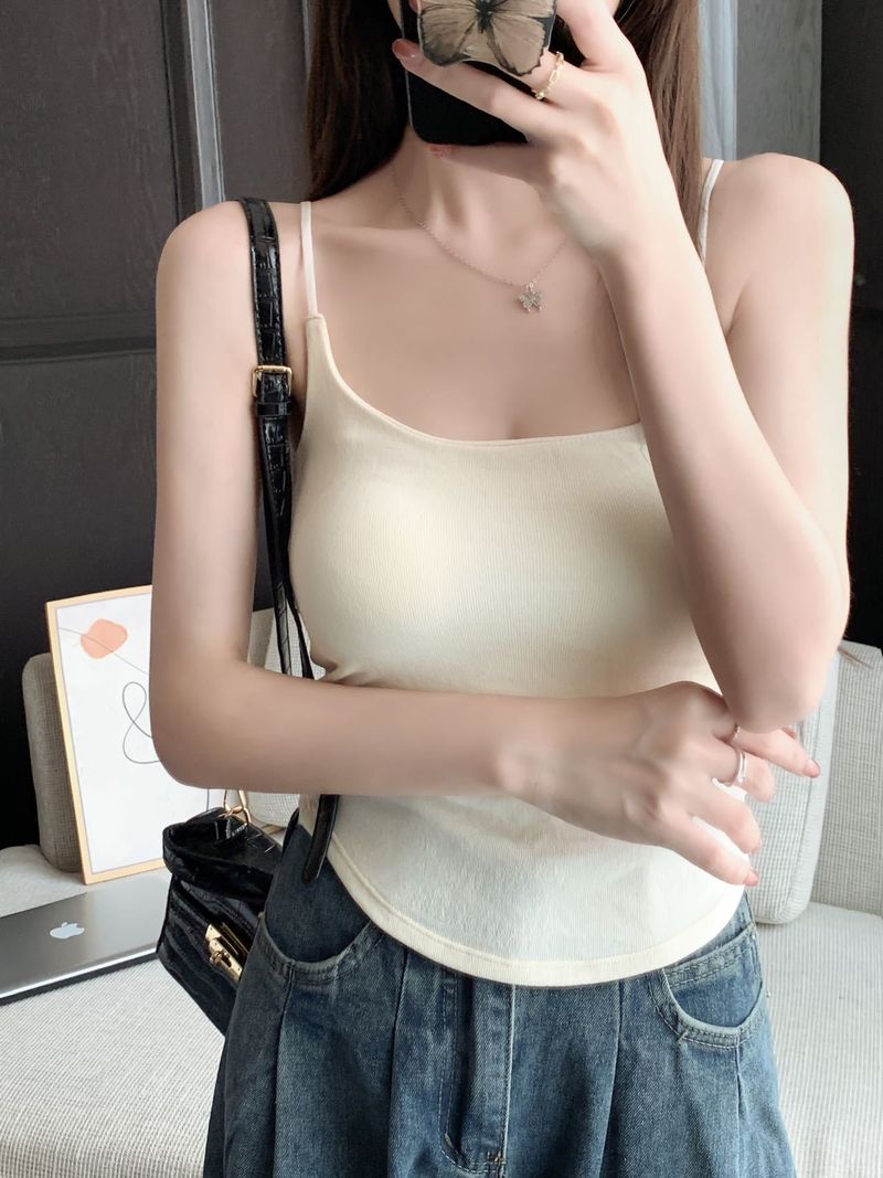 Puro desiderio, ragazza piccante, canotta, reggiseno senza spalline, coppa fissa da donna, pezzo unico, gilet di base esterno, intimo, petto_voghion.com